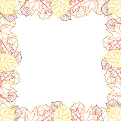 Vector background with hand drawn autumn leaves. Design elements foliage 