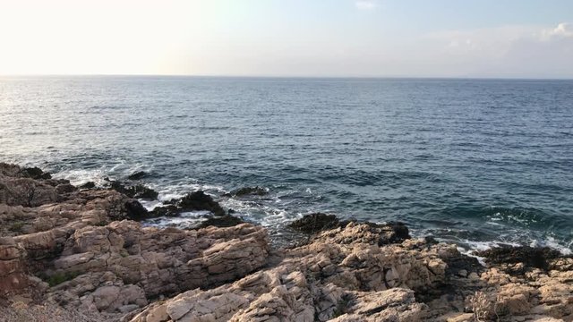 Cold ocean waves hitting shore