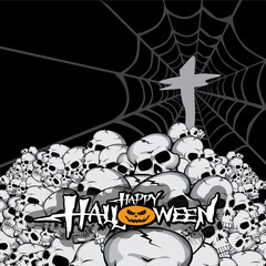 piles of skulls in a cemetery.