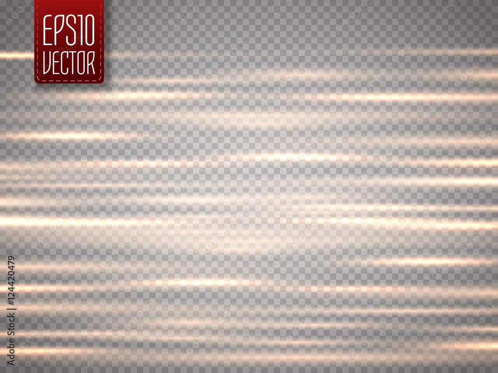 Poster Abstract blurry motion lines isolated on transparent background.