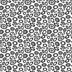 Abstract geometric gear black and white graphic design cog wheel pattern