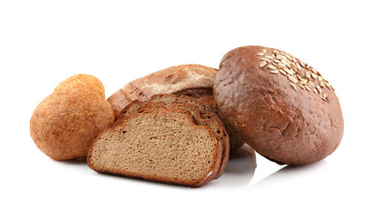 Fresh bread, isolated on white