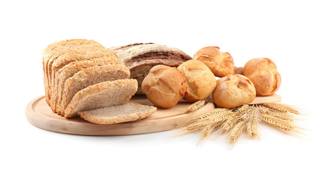 Fresh bread, isolated on white