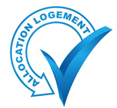 allocation logement sur symbole valid&eacute; bleu