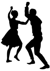 Obraz premium Dancers in theatrical costume on a white background