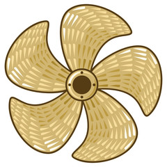 brass ship five-bladed propeller © tribalium81