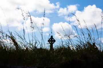 Celtic crosses in cemetery