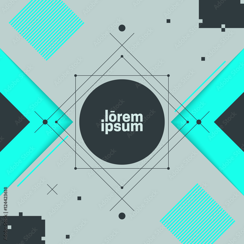 Poster futuristic flat background. motion design. dynamic composition. eps10 vector.