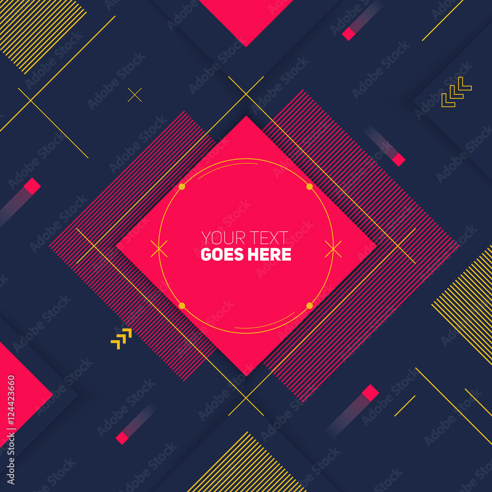 Poster futuristic flat background. motion design. dynamic composition. eps10 vector.