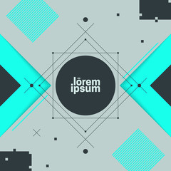 Futuristic flat background. Motion design. Dynamic composition. Eps10 vector.