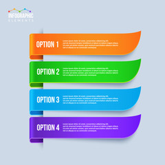 Vector infographic elements. 4 colorful ribbon banners with place for your text.