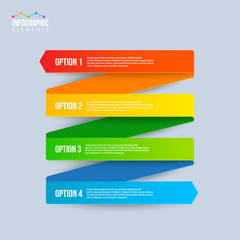 Vector infographic elements. 4 colorful ribbon banners with place for your text.