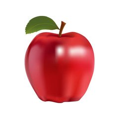 Red Apple on white background