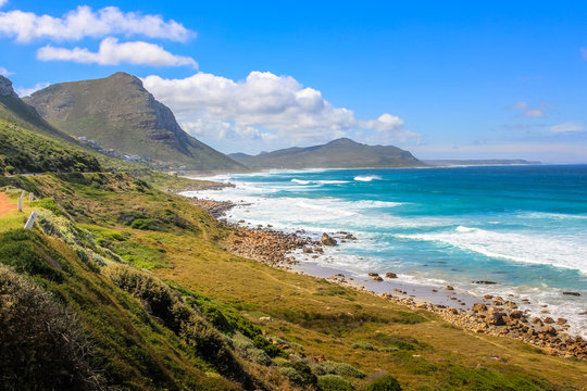 Misty Cliffs, a little village between Kommetjie and Scarborough, and between mountains and the beach. Misty Cliffs is famous for its fog in a stormy and windy days. Cape Peninsula, South Africa.