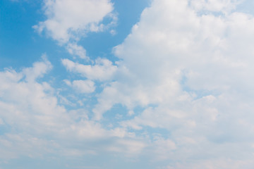 Sky with white clouds and bright sky background.