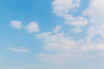 Sky with white clouds and bright sky background.