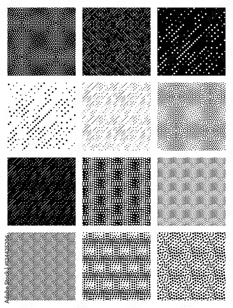 Poster vector seamless patterns set