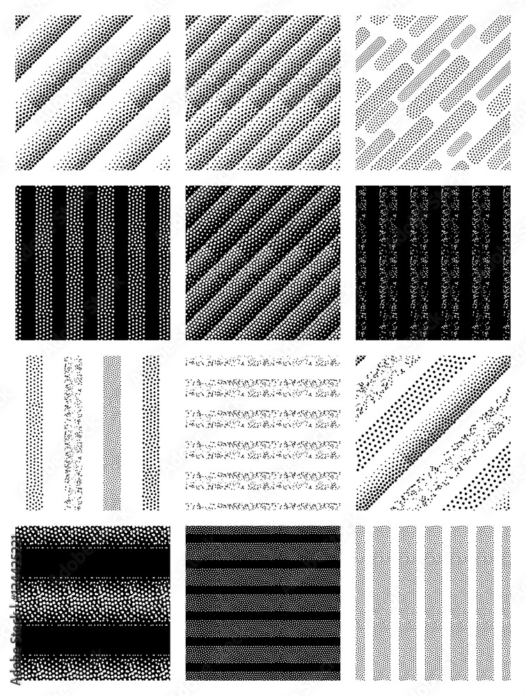 Poster vector seamless patterns set