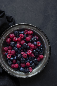 Bowl of various fresh berries