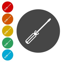 Screwdriver flat circle icon 