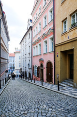 PRAGUE, CZECH REPUBLIC - DEC 23 : Beautiful street view of Tradi