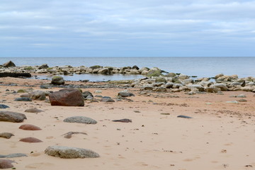 Landscape of Baltic seaside in an autumn day