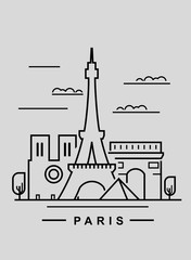 paris and landmark - obrazy, fototapety, plakaty