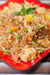 Chicken Biryani, typical indian food recipe, cooked, shot from a