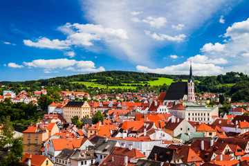 Beautiful old town at Cesky Krumlov, Czech Republic. UNESCO World Heritage Site