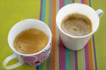 Italian coffee espresso. flat lay