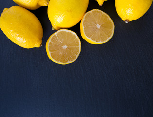 lemons on chalkboard