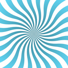 Blue white rays poster. Popular ray star burst background television vintage. Dark-light abstract texture with sunburst, flare, beam. Retro sunbeam art design. Glow bright pattern. Vector Illustration