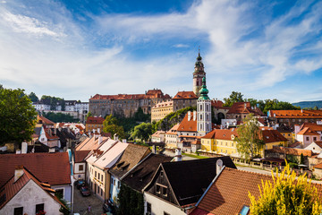 Fototapeta na wymiar Beautiful old town at Cesky Krumlov, Czech Republic. UNESCO World Heritage Site