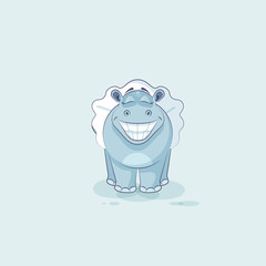 Vector Illustration Emoji character cartoon ballerina Hippopotamus with huge smile