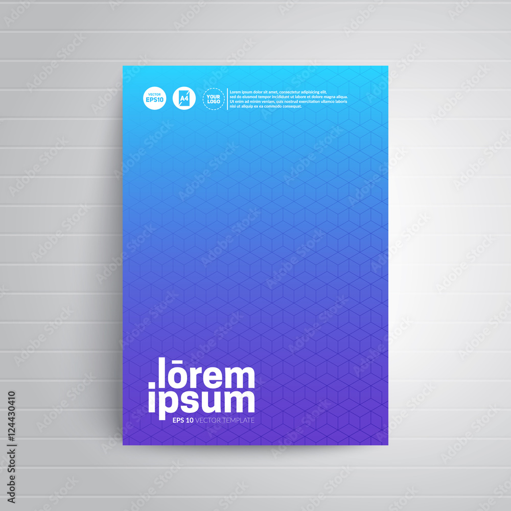 Poster brochure title sheet with polygon pattern design. eps10 vector.