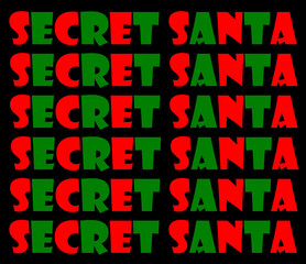 Abstract secret Santa greeting scene 