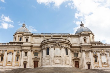 Fototapeta na wymiar View of the back of the Basilica di Santa Maria Maggiore in Rome, Italy