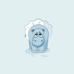 Vector Illustration Emoji character cartoon sad and frustrated ballerina Hippopotamus crying