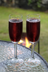 2 glasses of wine outdoors