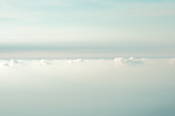 Cloudy Sky background beautiful scenery with natural soft colors Aerial view from mountain summit