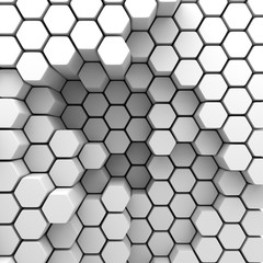 Abstract Hexagon Chaotic Pattern Wall Background