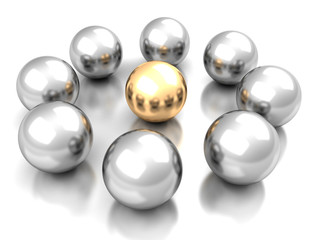 Leadership Golden Sphere Concept. Success Business Leader