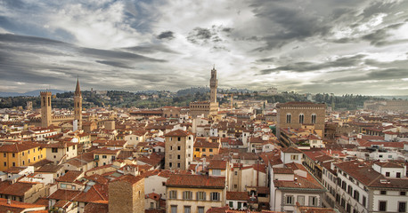 Fototapeta na wymiar Palazzo Vecchio (Old Palace), Historic Centre of Florence, Italy. UNESCO World Heriage.