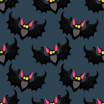 Wallpaper with cartoon bat