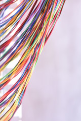 Colored electrical wire and panel used in telecommunication and computer network