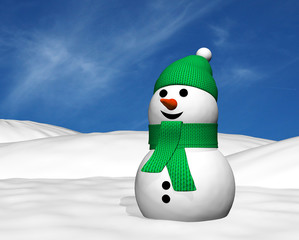 bonhomme de neige paysage noël