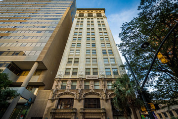 Buildings on Main Street in downtown Columbia, South Carolina.