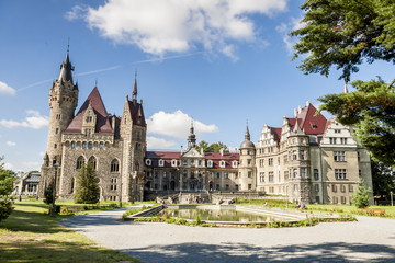 Fototapeta premium View on Moszna Castle - Poland, Europe.