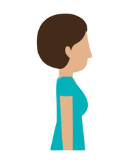 avatar female woman profile  wearing casual clothes over white background. vector illustration