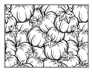 Vector pumpkin pattern coloring page